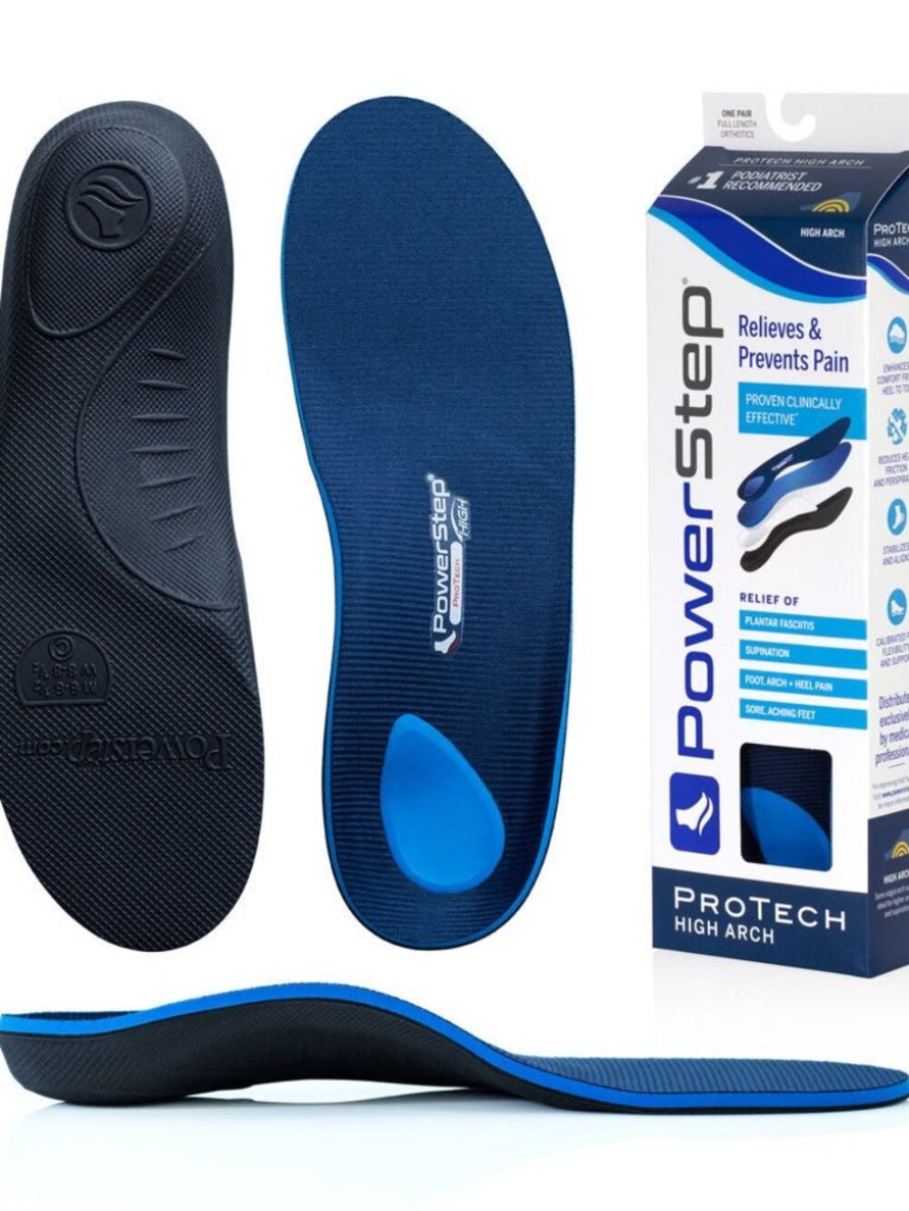 ProTech High Arch Pain Relief Orthotic Insoles